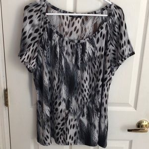 Alfani Animal Print Top Blouse Sz 1X